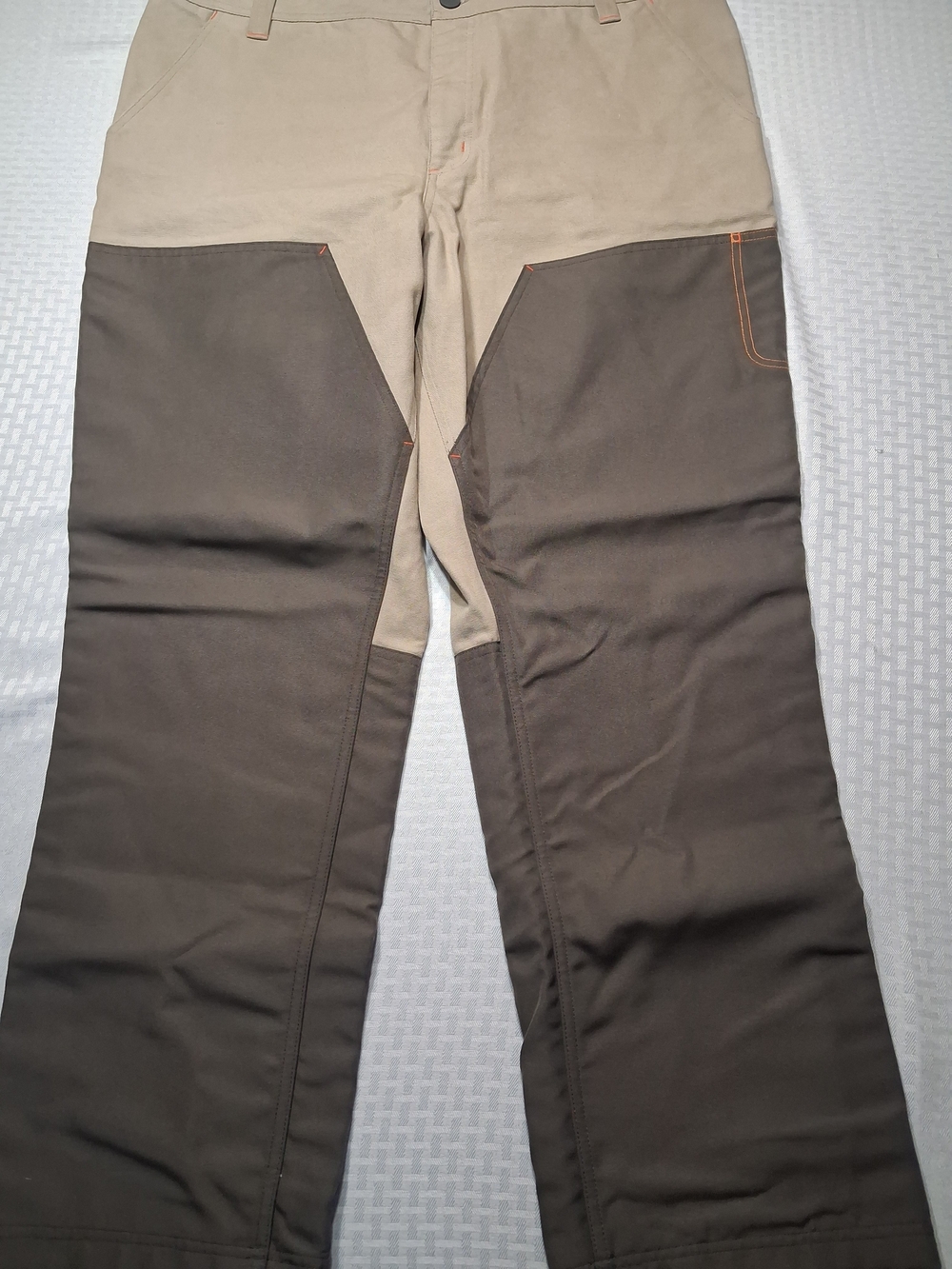 Men's Two-Tone Work Pants - Beige and Dark Brown